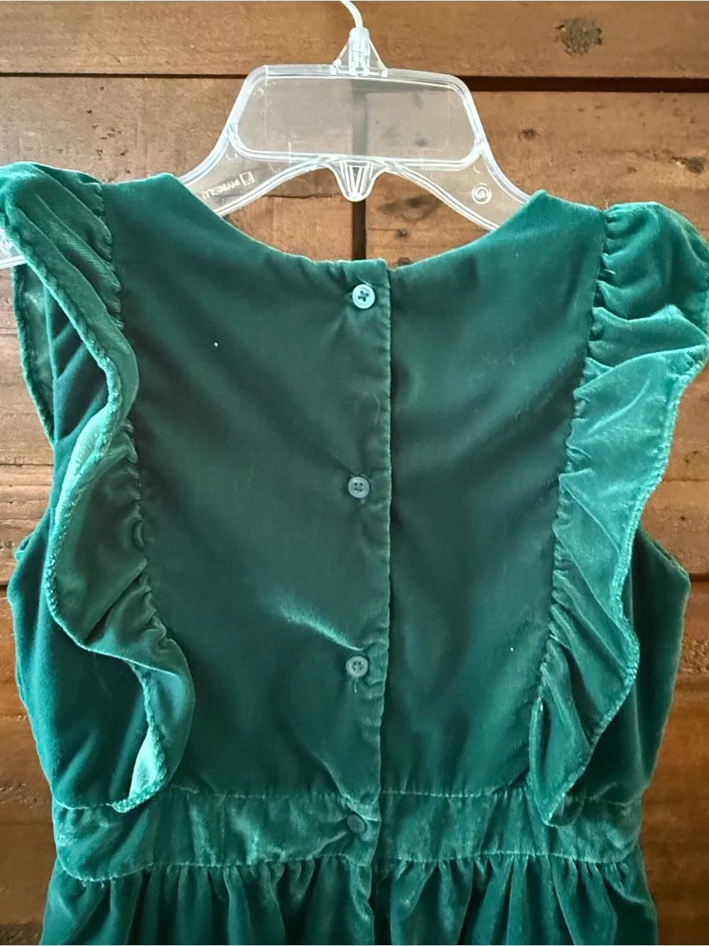 Gymboree Emerald Green Velvet Ruffle Dress
